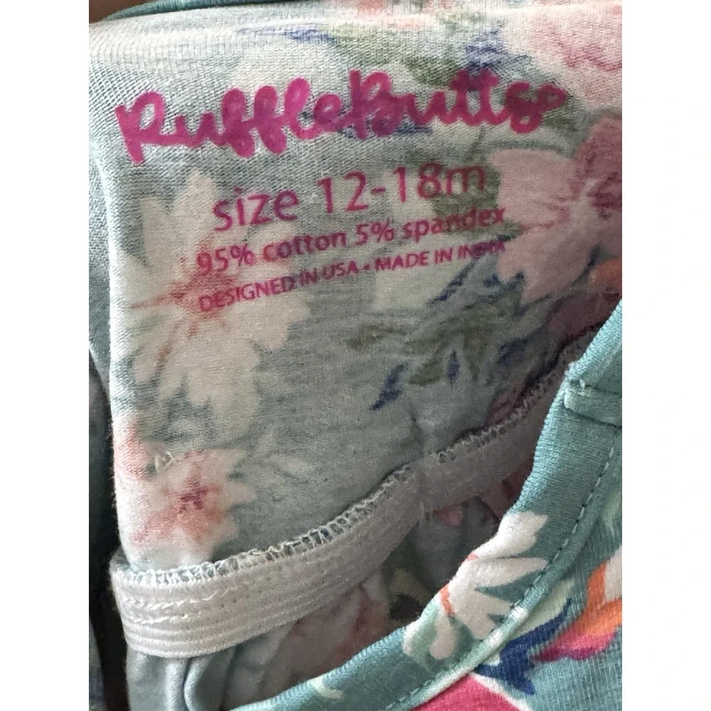 Ruffle Butts Baby Girl Floral Dress NWOT size‎ 12-18 months Blue Pink